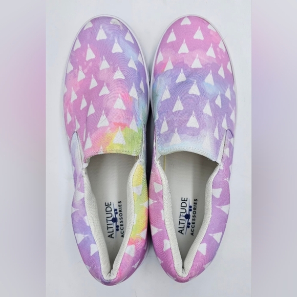 Women's Multicolor Tie-Dye Slip-On Sneakers From Altitude Accessories Size 12 - Picture 1 of 8